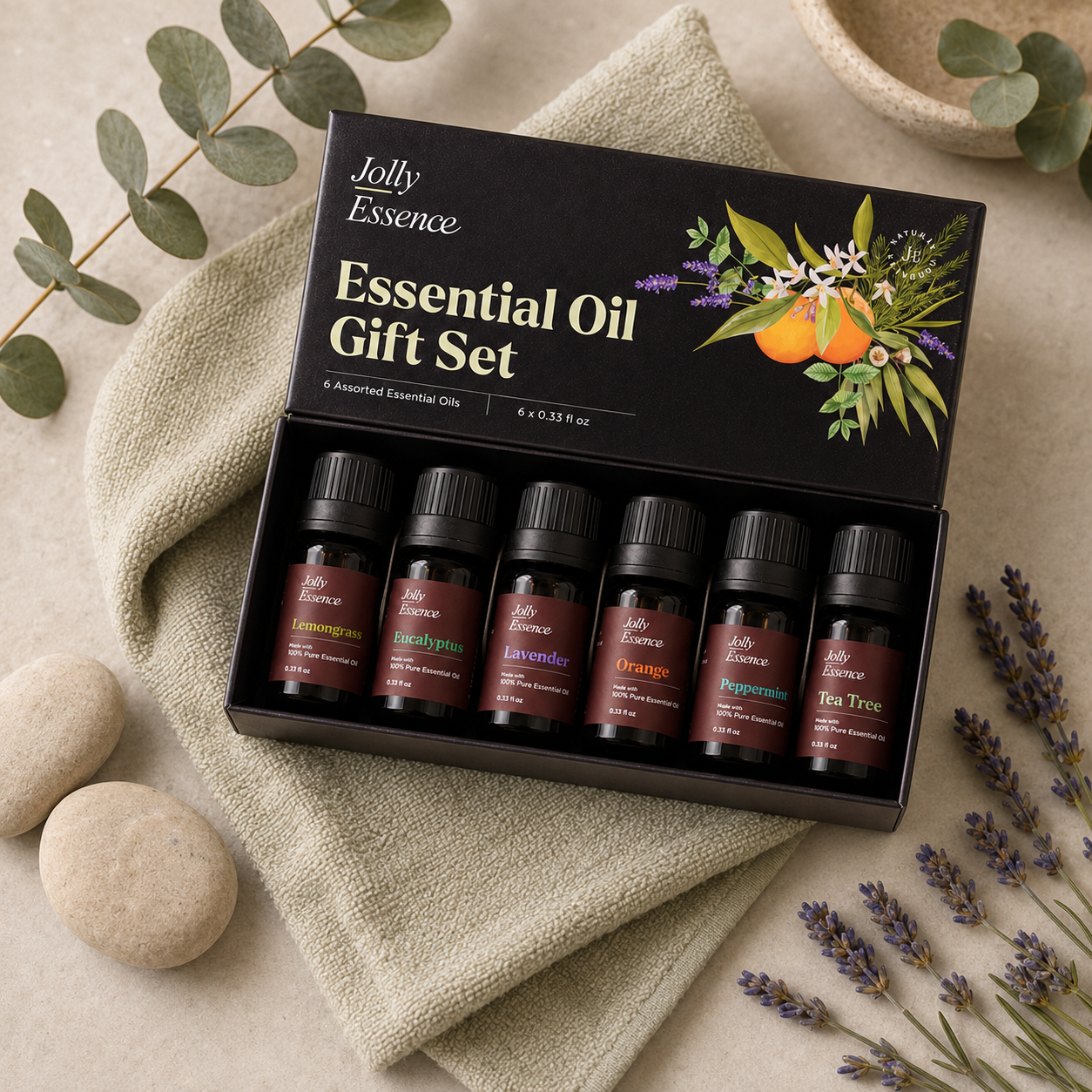 6-Piece Essential Oil Gift Set – Lavender & Aromatherapy
