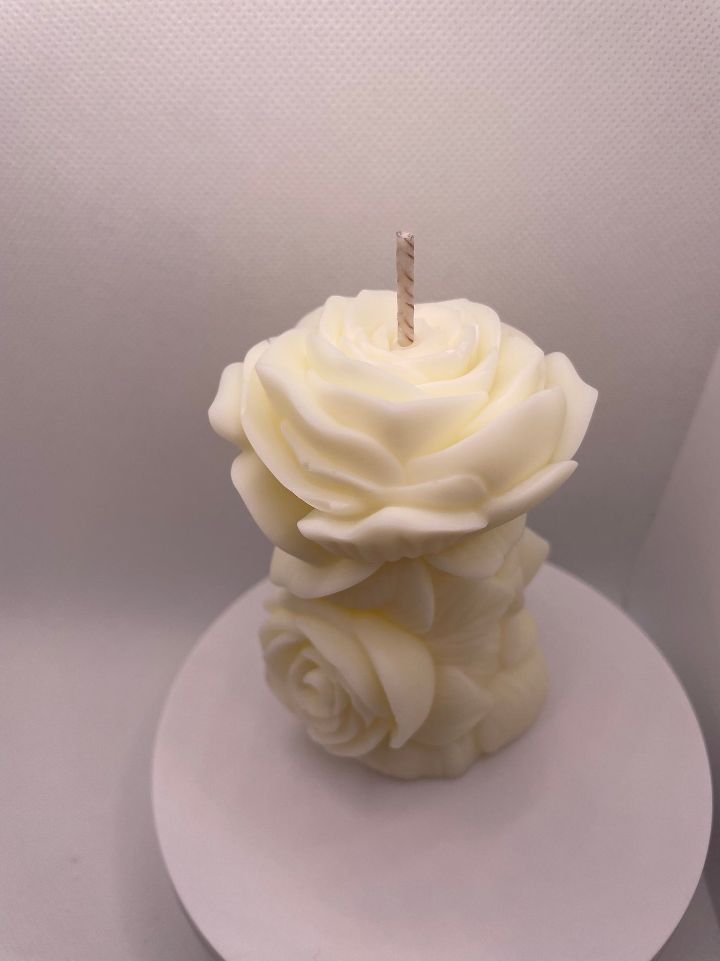 Everlasting Rose Pillar Candle | Decorative Soy Wax Floral Candle | Handmade Gift for Anniversaries & Special Occasions