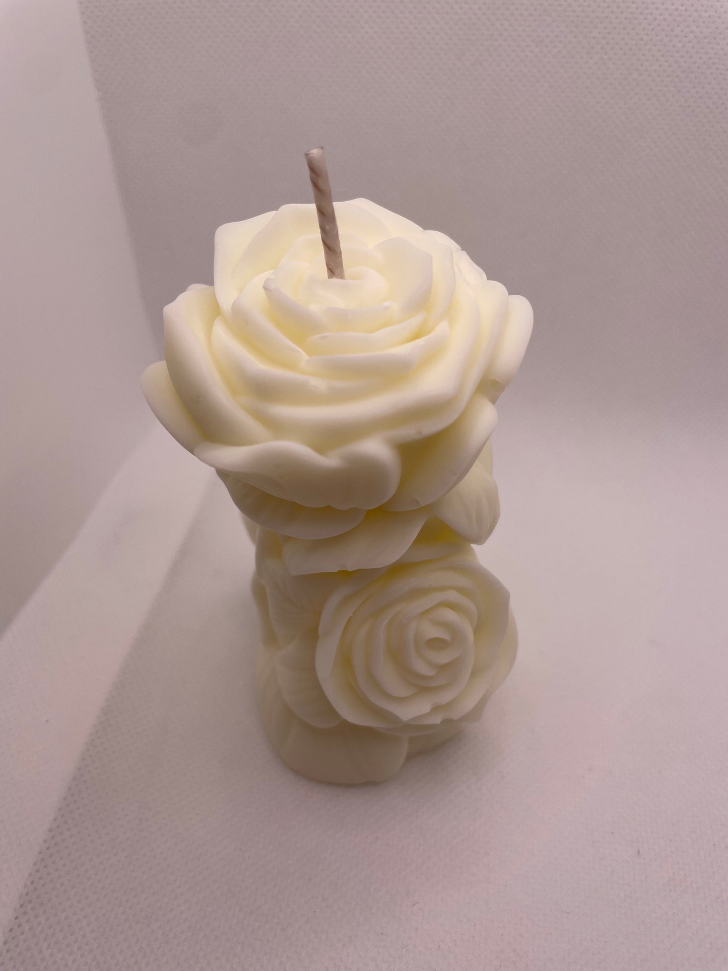 Everlasting Rose Pillar Candle | Decorative Soy Wax Floral Candle | Handmade Gift for Anniversaries & Special Occasions