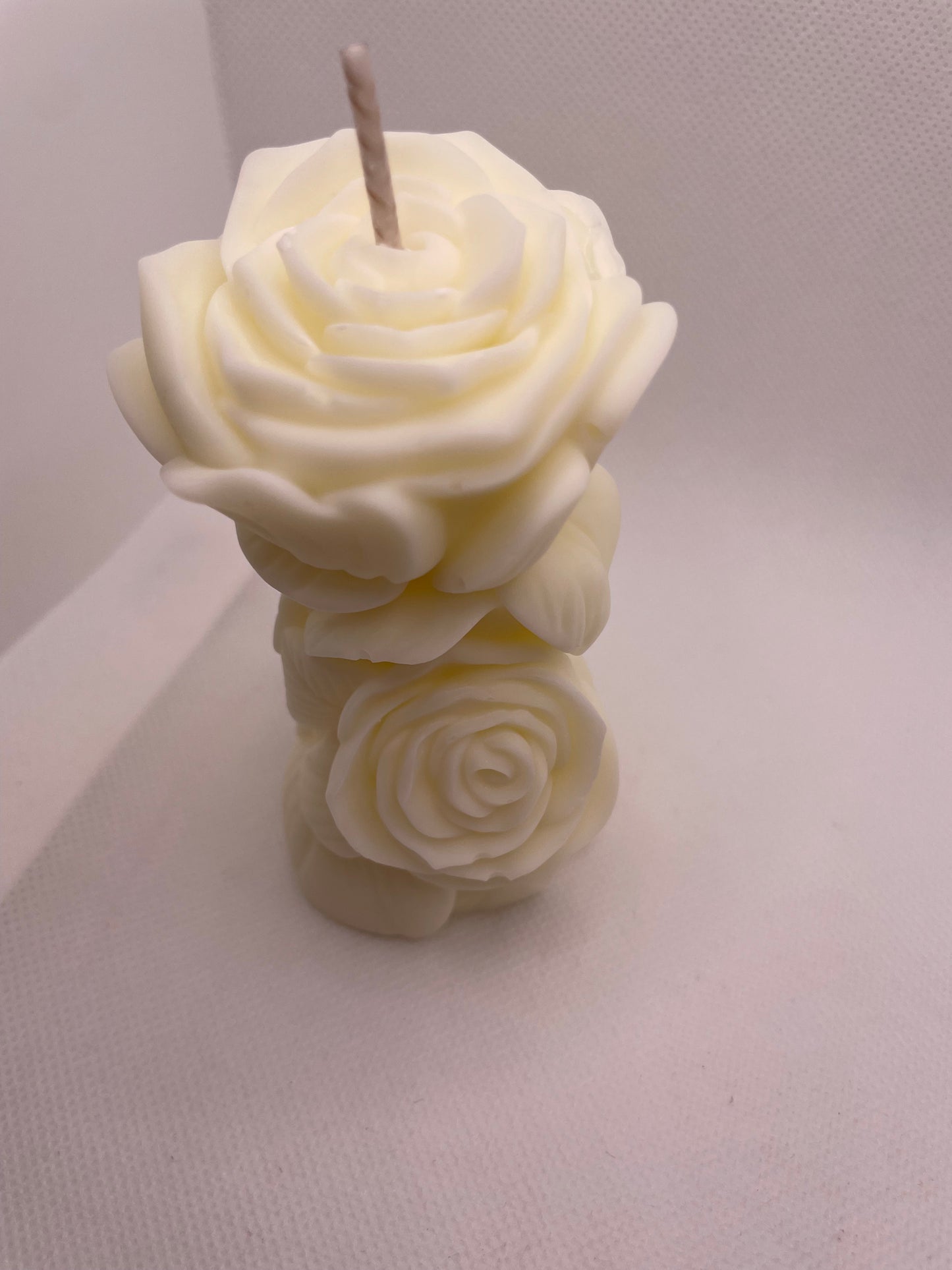 Everlasting Rose Pillar Candle | Decorative Soy Wax Floral Candle | Handmade Gift for Anniversaries & Special Occasions