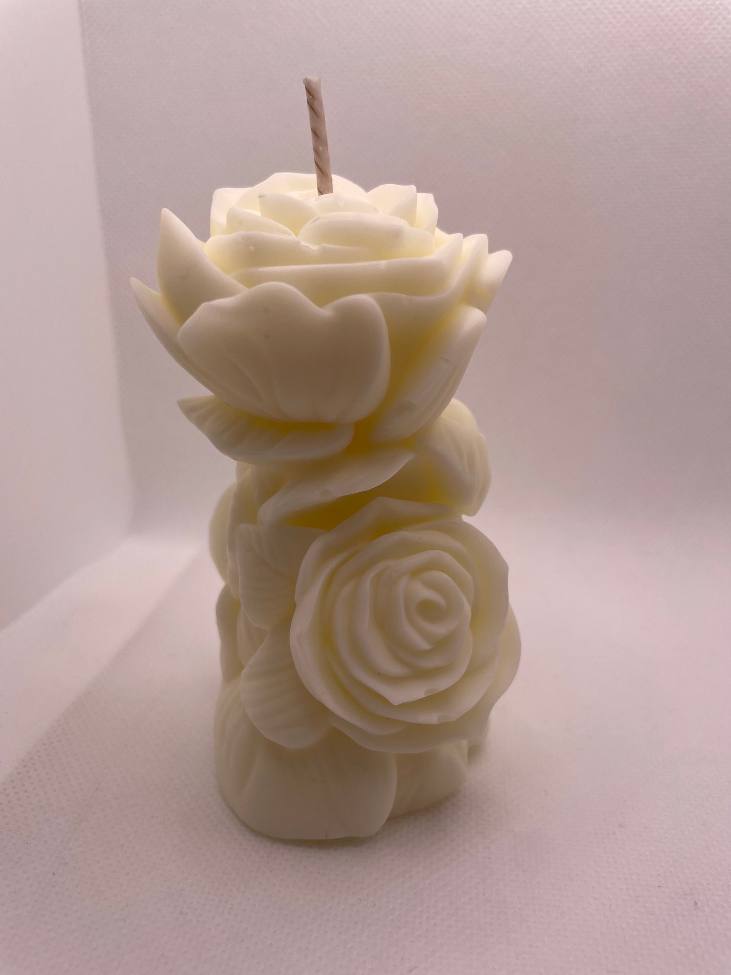 Everlasting Rose Pillar Candle | Decorative Soy Wax Floral Candle | Handmade Gift for Anniversaries & Special Occasions