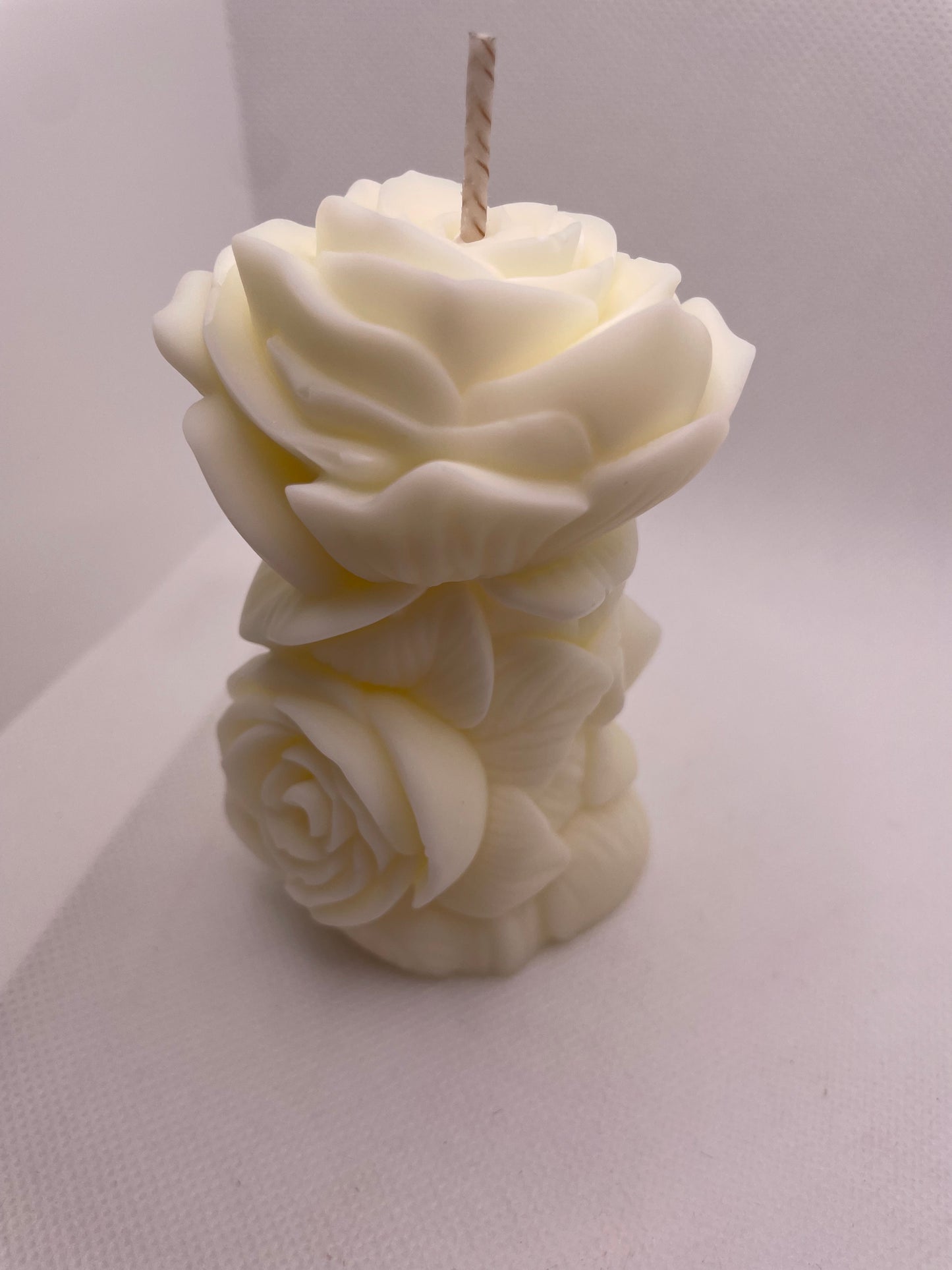 Everlasting Rose Pillar Candle | Decorative Soy Wax Floral Candle | Handmade Gift for Anniversaries & Special Occasions