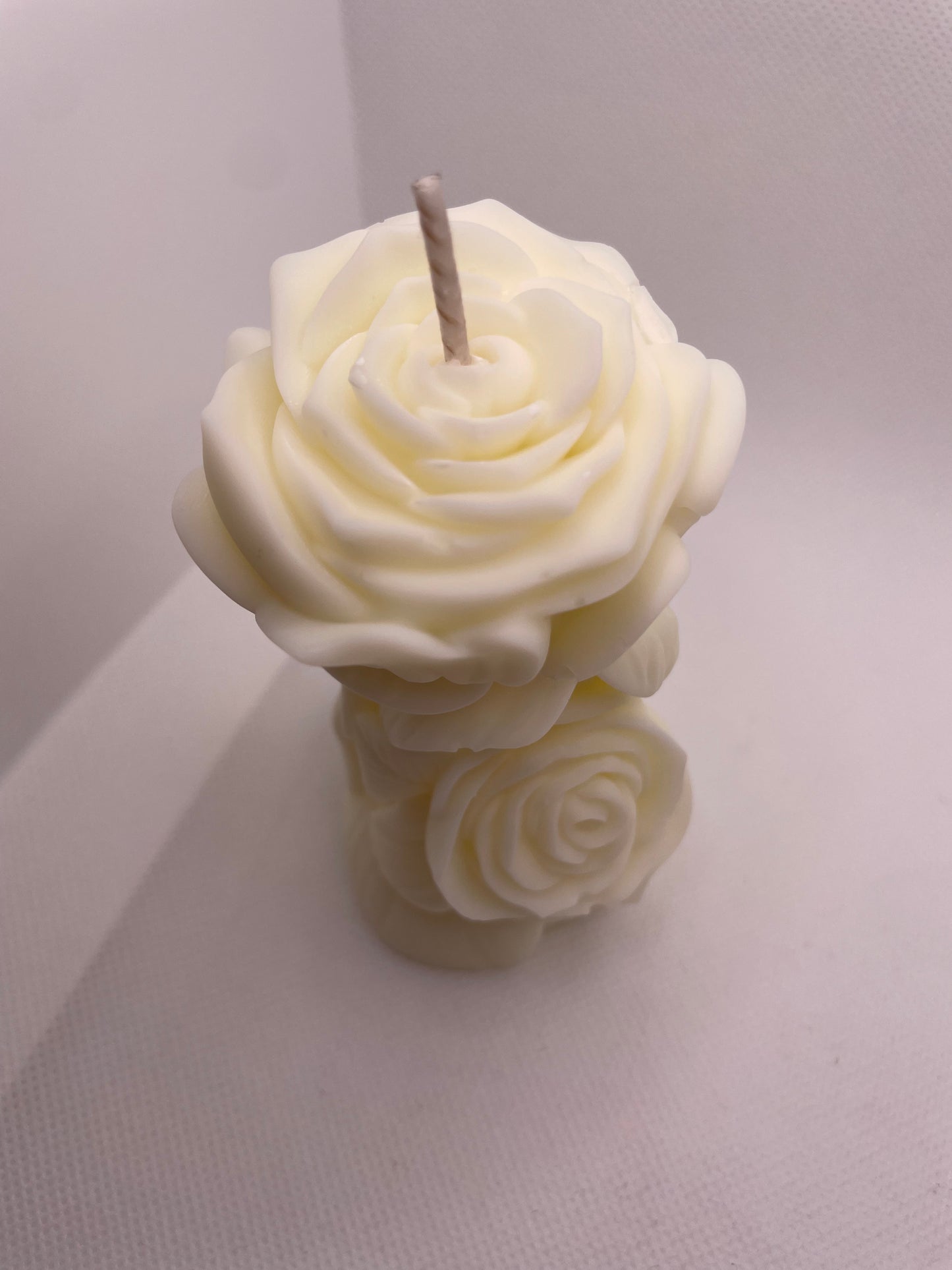 Everlasting Rose Pillar Candle | Decorative Soy Wax Floral Candle | Handmade Gift for Anniversaries & Special Occasions