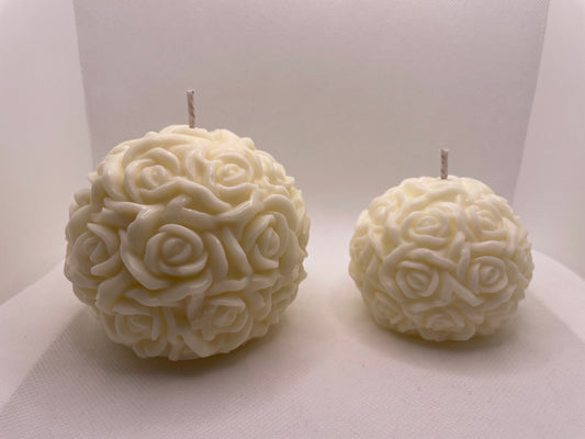 Rose Ball Candle Duo - Handcrafted Decorative Candle Set