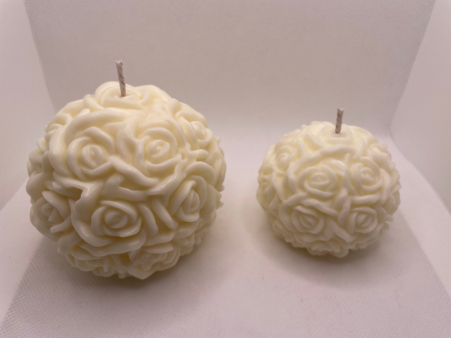 Rose Ball Candle Duo - Handcrafted Decorative Candle Set