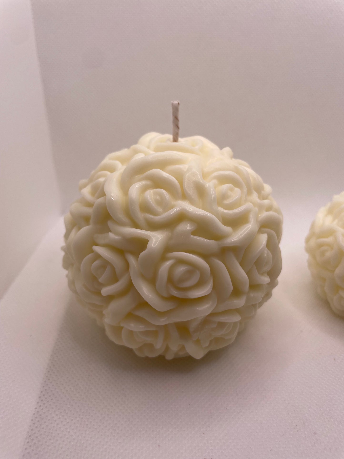 Rose Ball Candle Duo - Handcrafted Decorative Candle Set