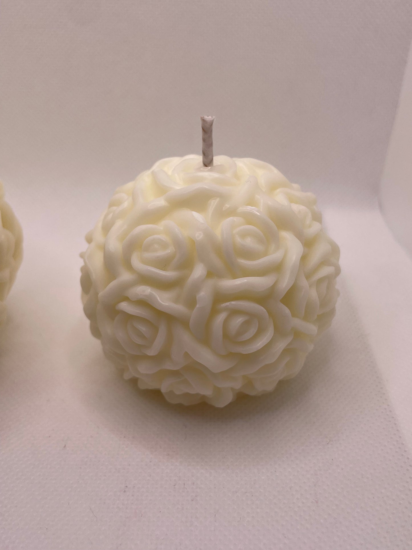 Rose Ball Candle Duo - Handcrafted Decorative Candle Set