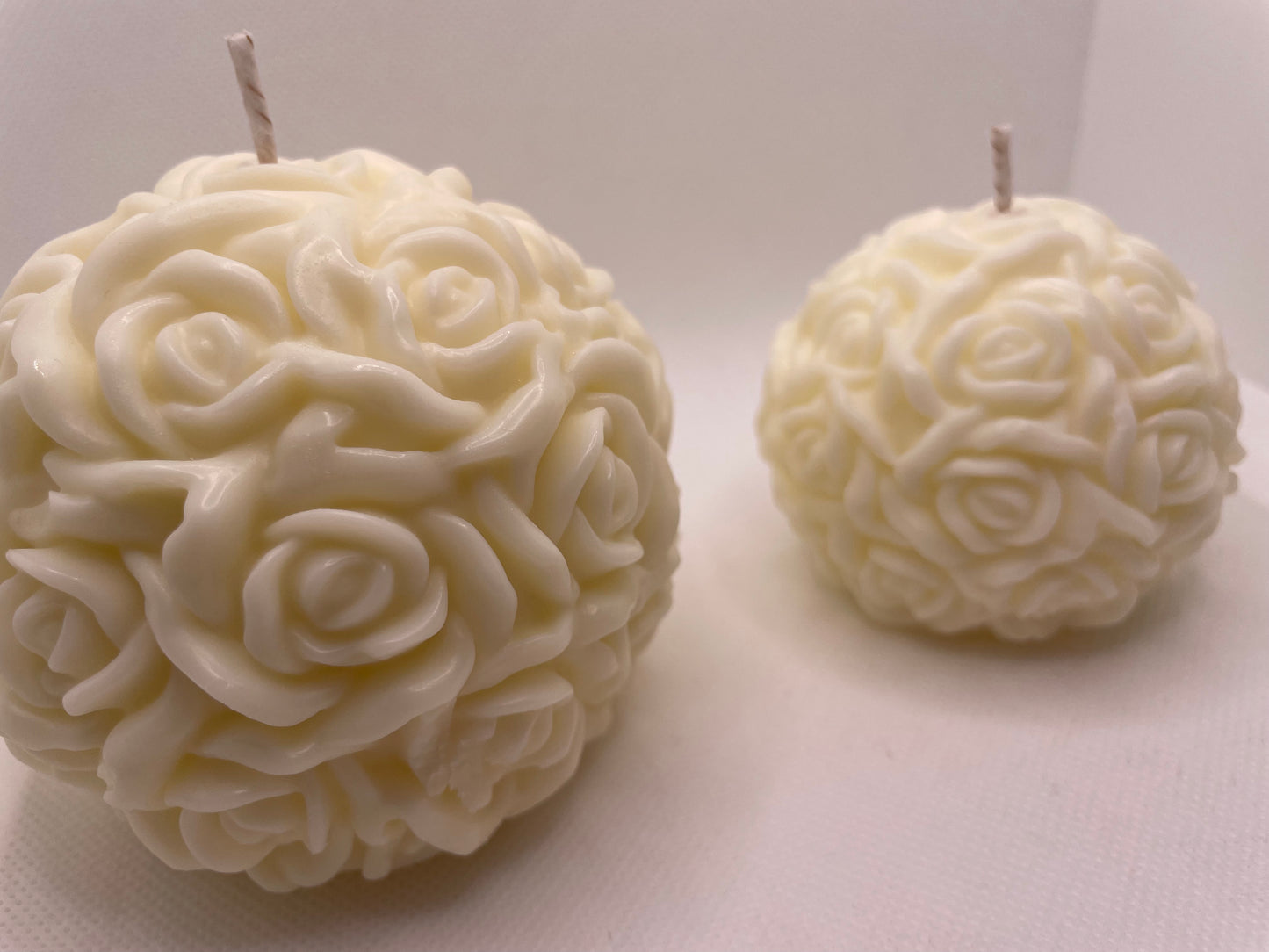 Rose Ball Candle Duo - Handcrafted Decorative Candle Set