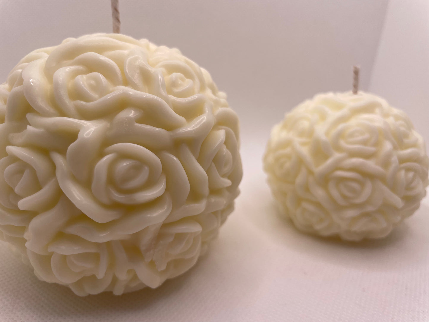 Rose Ball Candle Duo - Handcrafted Decorative Candle Set