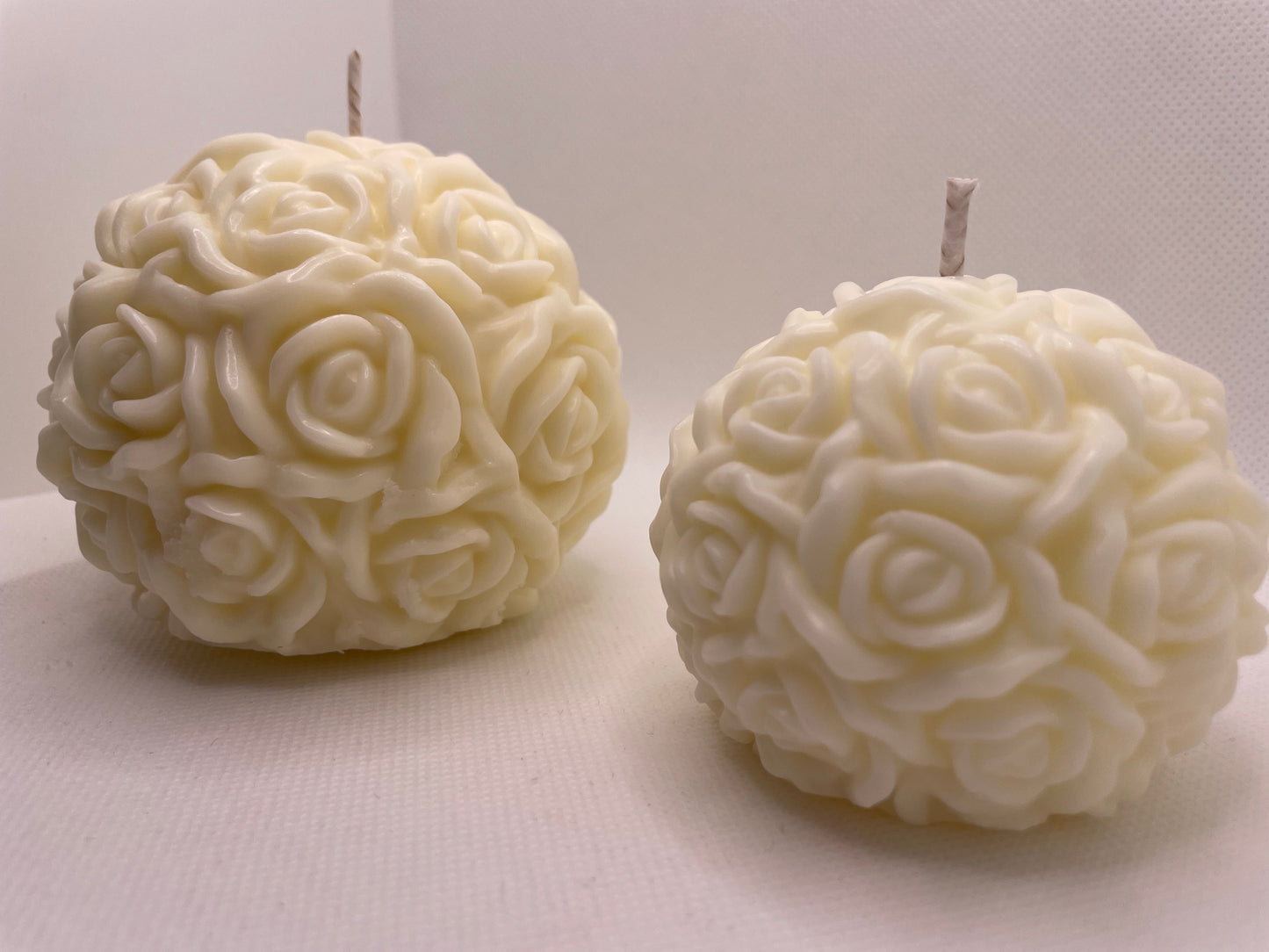 Rose Ball Candle Duo - Handcrafted Decorative Candle Set