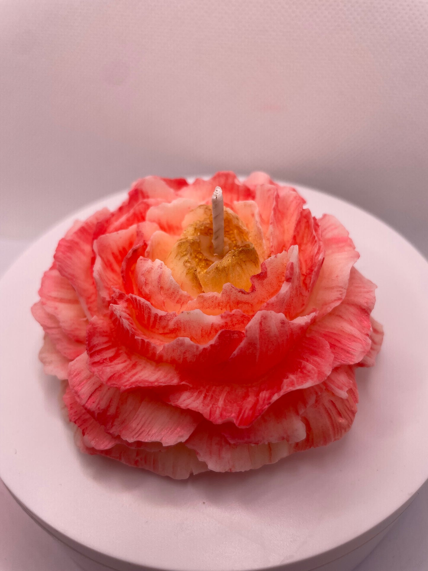 Peony Candle Pink & Gold
