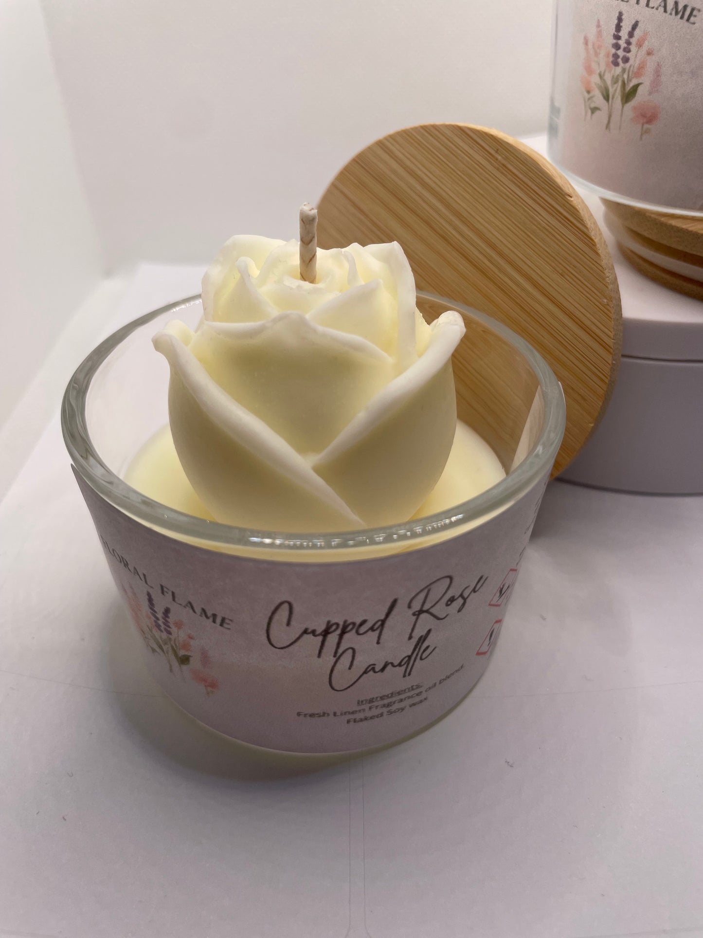 Cupped Rose Candle