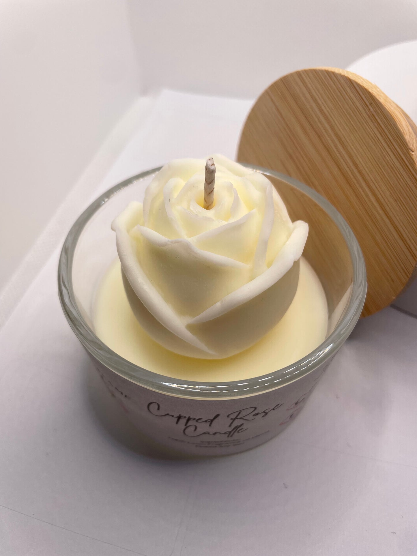 Cupped Rose Candle