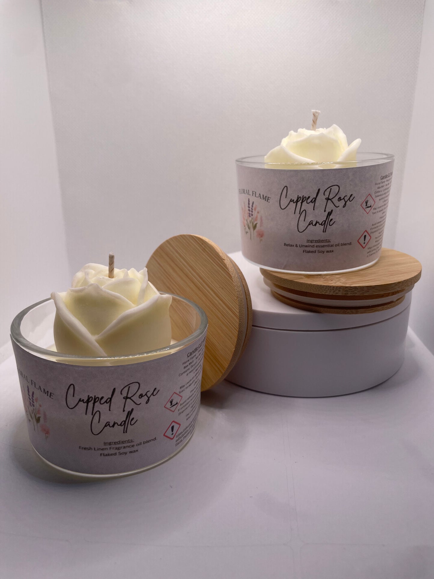Cupped Rose Candle