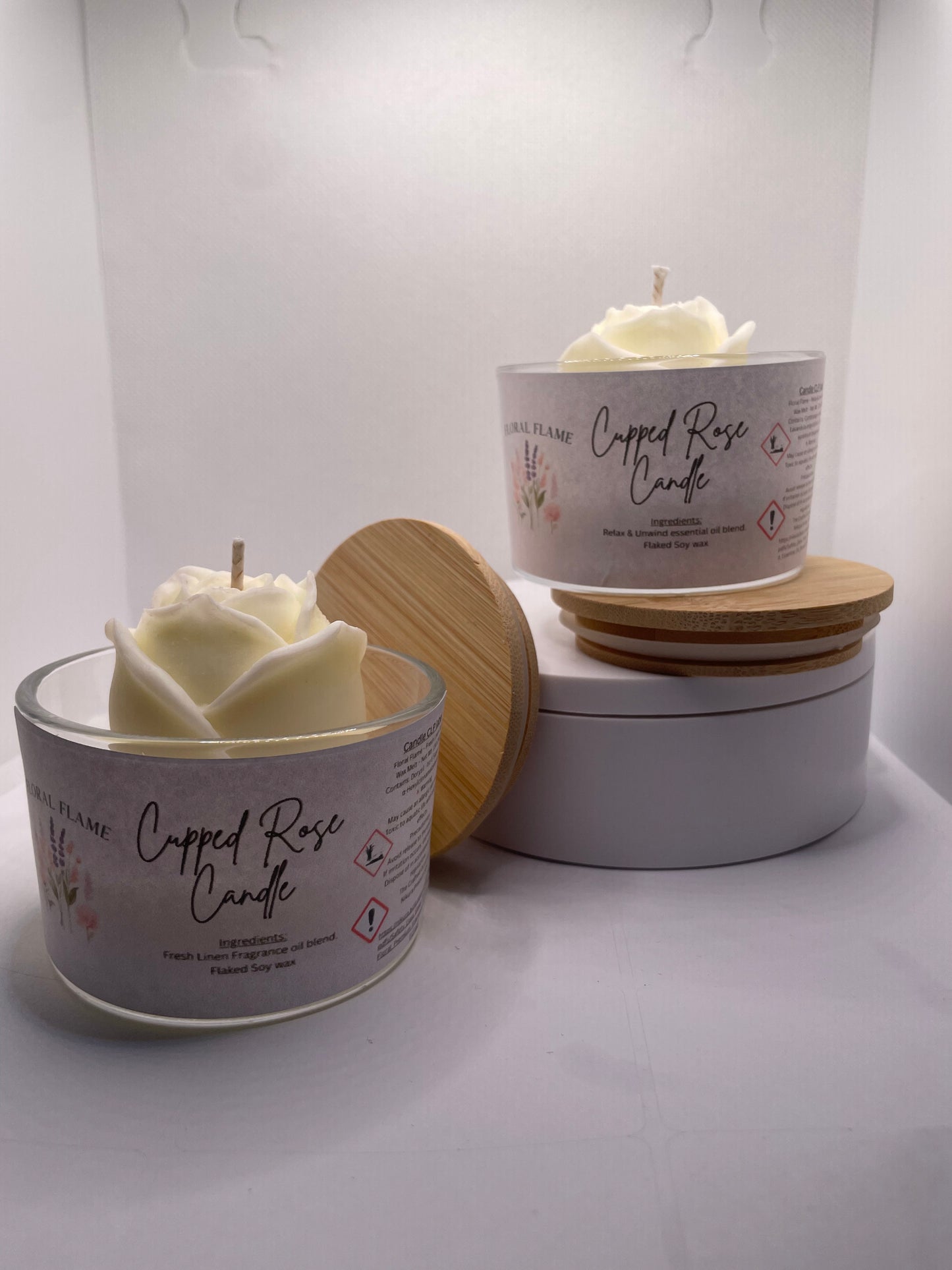Cupped Rose Candle
